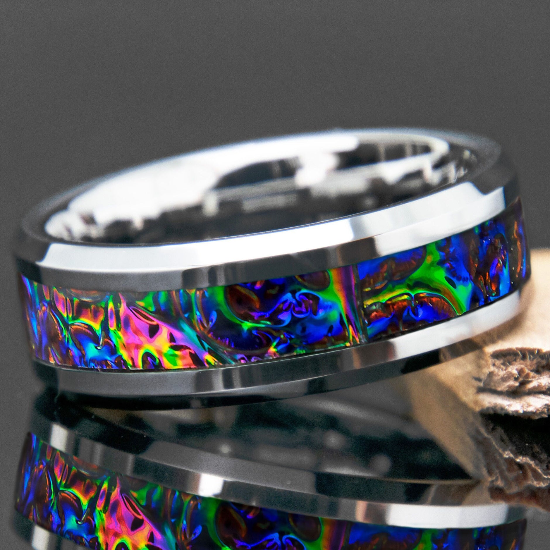 Handmade Dichroic popular custom inlay ring