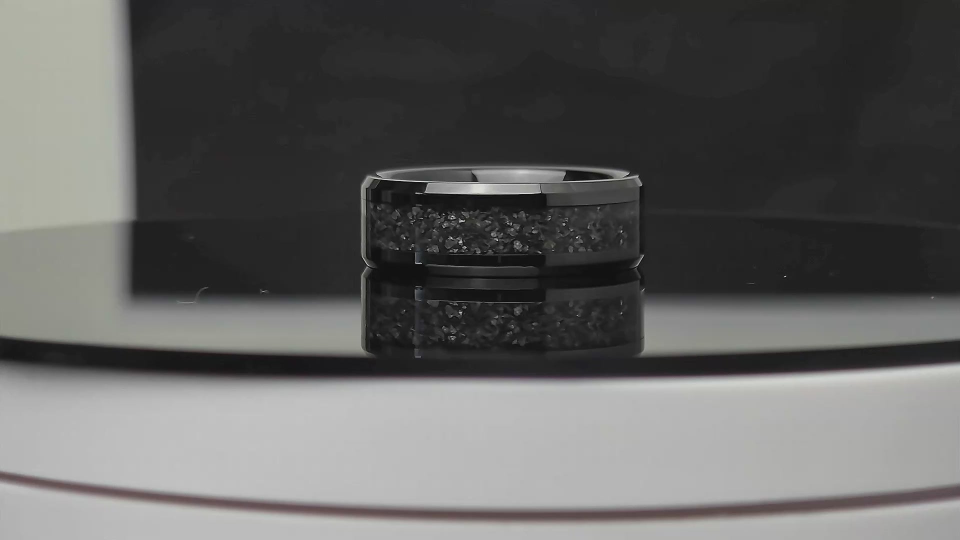 Black Diamonds Ring With Black Ceramic Band