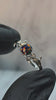 Silver Leaf Branch Black Fire Opal Ring