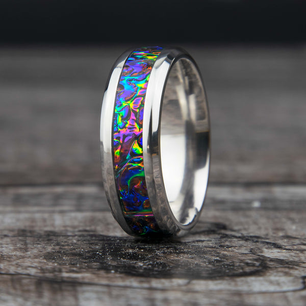 Handmade Dichroic popular custom inlay ring